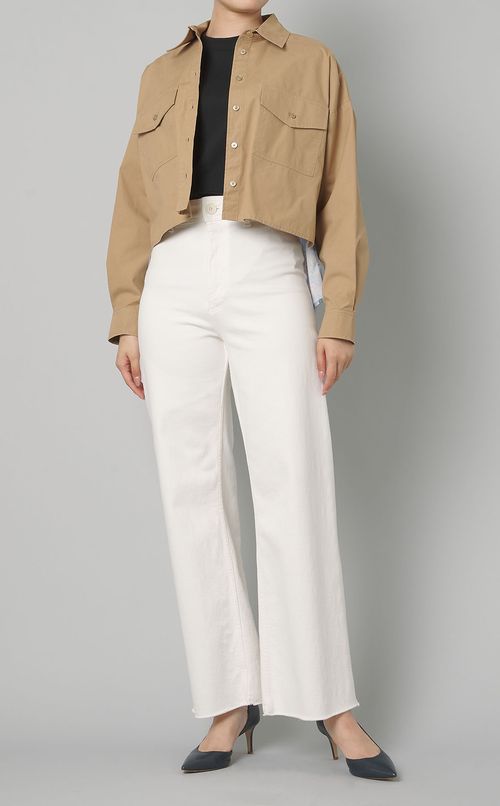 プリント切替ロングスリーブワークシャツ