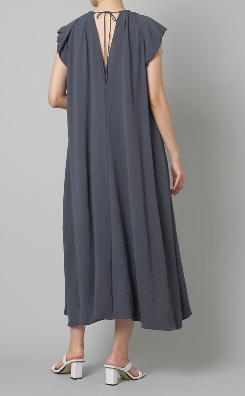 ギャザースリーブロングワンピース