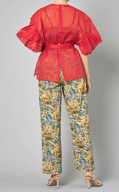 オーガンジータックスリーブブラウス