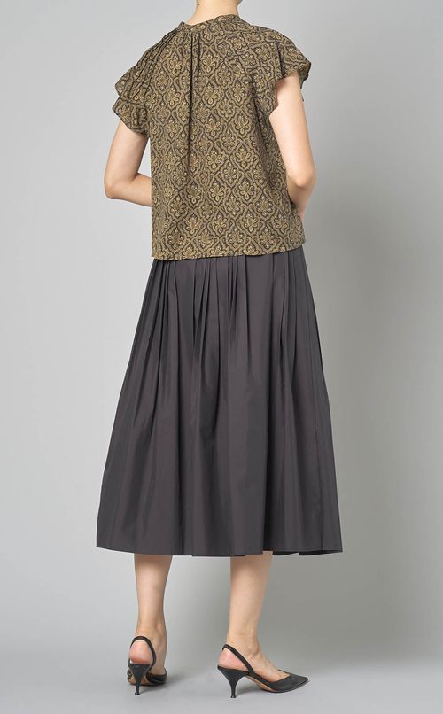 プリントバタフライスリーブブラウス