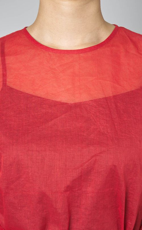 オーガンジータックスリーブブラウス