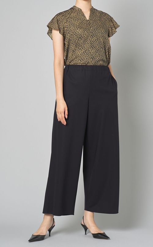 プリントバタフライスリーブブラウス