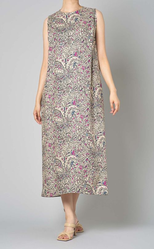 ボタニカルオーバータックドレス