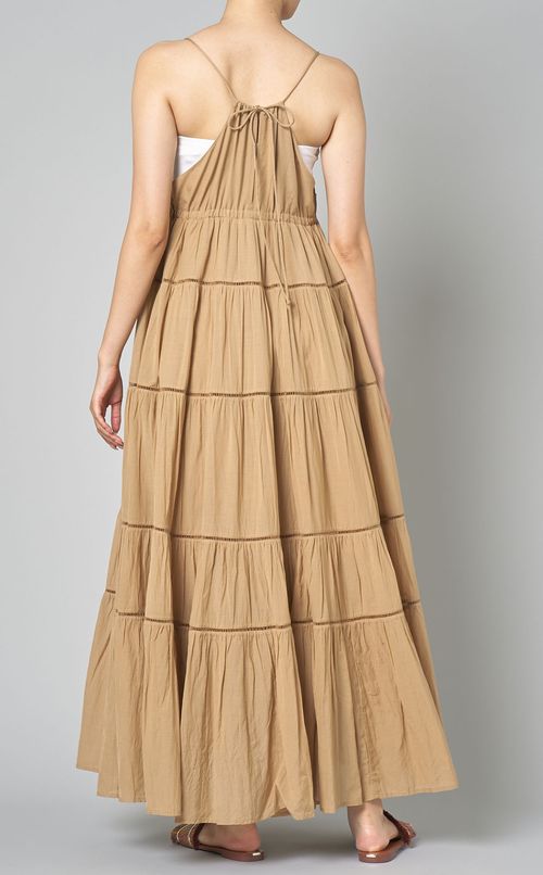 ティアードキャミソールロングワンピース