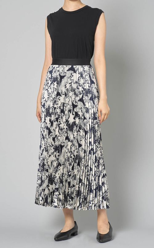 スタープリントプリーツスカー卜