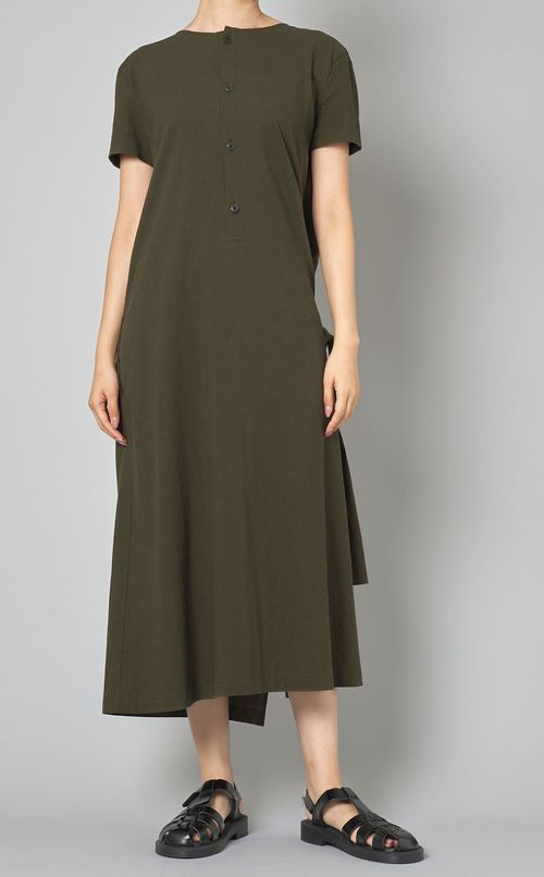 コットンリネンノットディテールワンピース