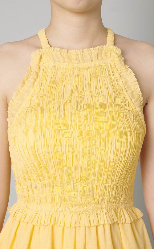 ギャザースモックティアードワンピース