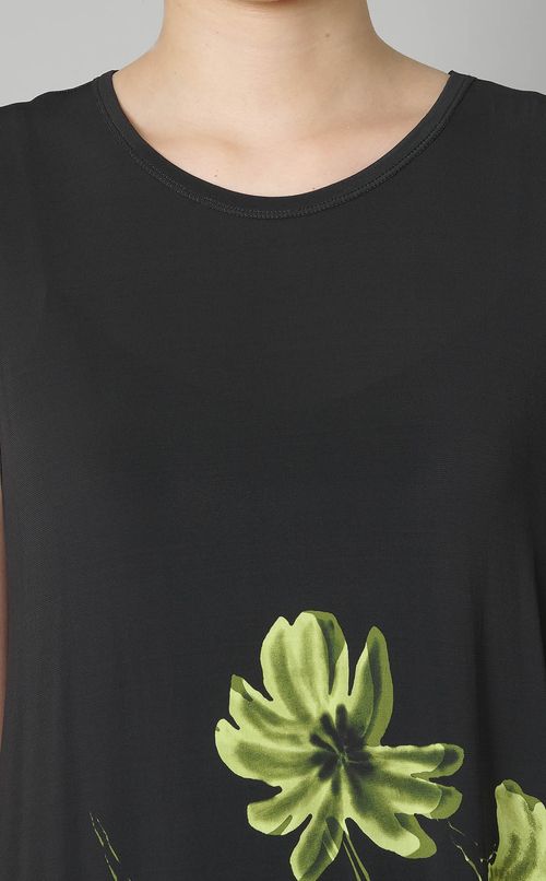 プリントノースリーブロングワンピース