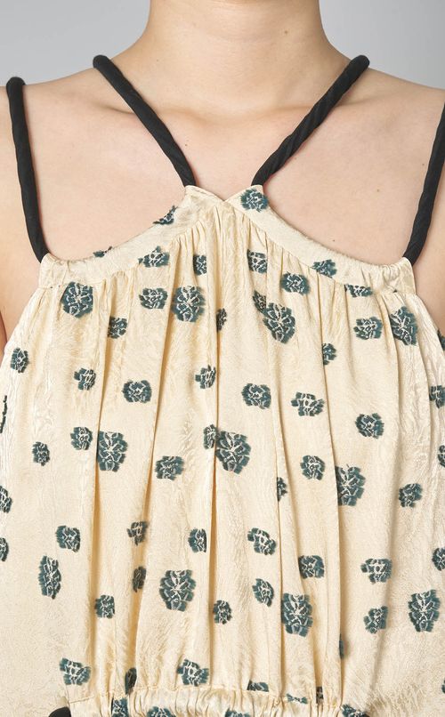 ジャガードキャミソールギャザーワンピース