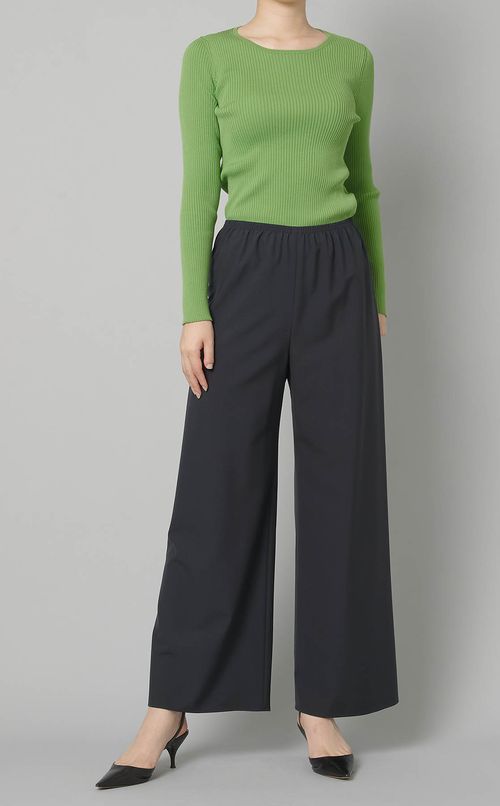 コットンリブクルーネックニット