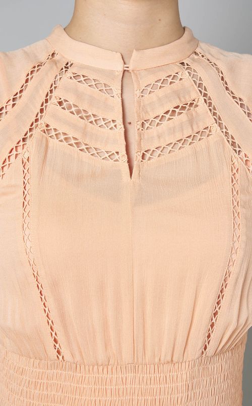 ウエストシャーリングレースワンピース