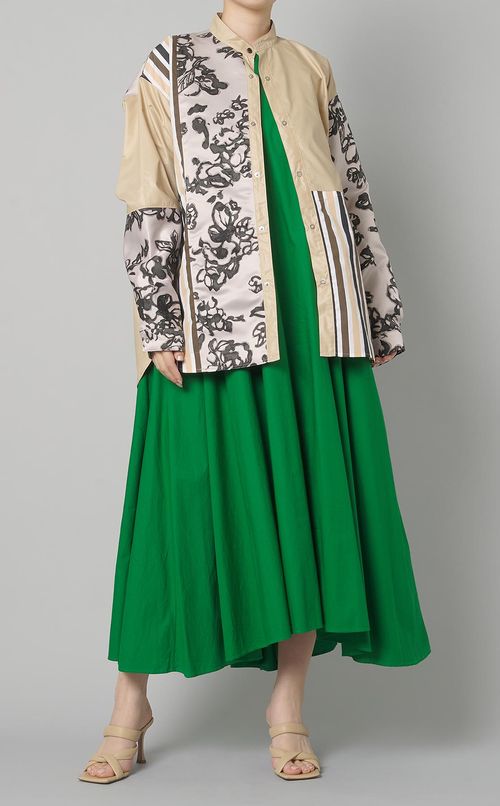 コットンダブルストラップロングワンピース