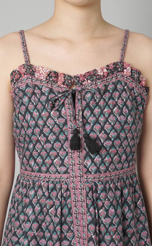 プリントキャミソールミディワンピース