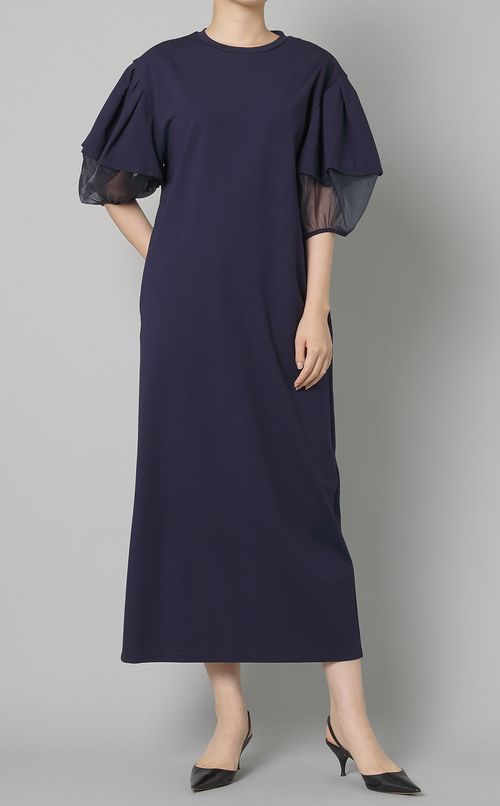 ハーフオーガンジースリーブワンピース