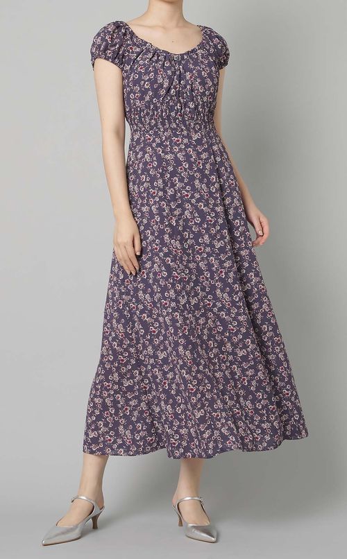 プリントオフショルダーワンピース