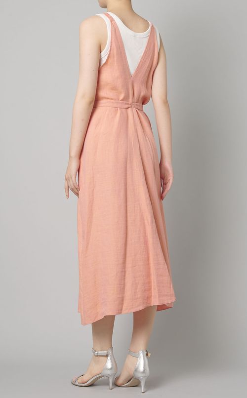 リネンベルテッドワンピース