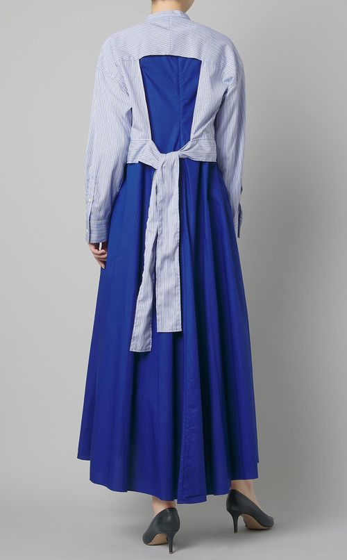 ストライプオープンバックブラウス