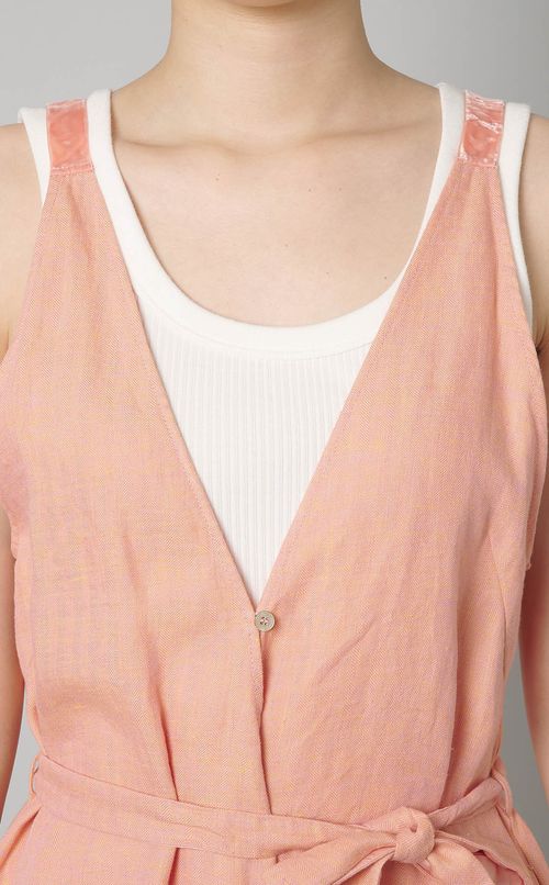 リネンベルテッドワンピース