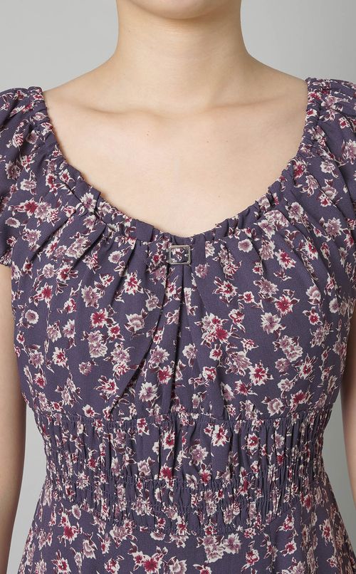 プリントオフショルダーワンピース