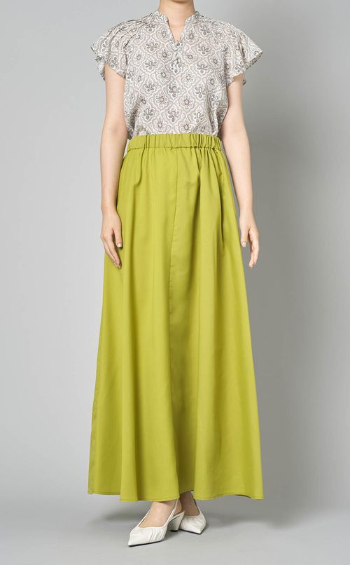 タフタギャザーロングスカート