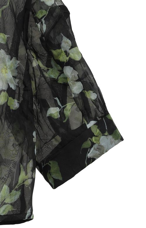 フラワープリントシアーブラウス