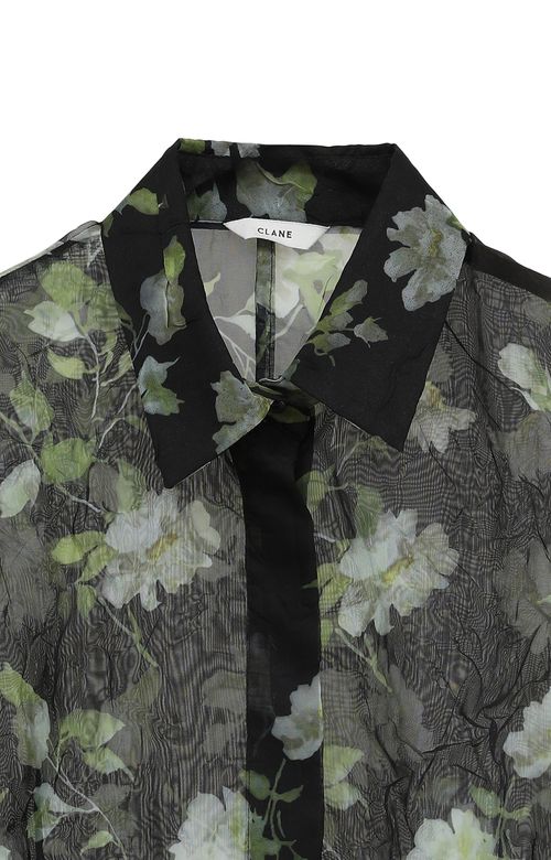 フラワープリントシアーブラウス