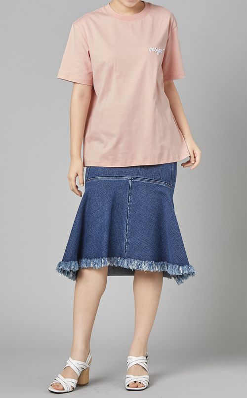 ミニロゴクルーネックコットンTシャツ