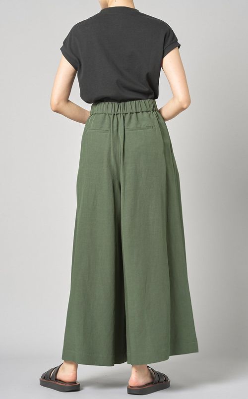 リネン混ワイドパンツ