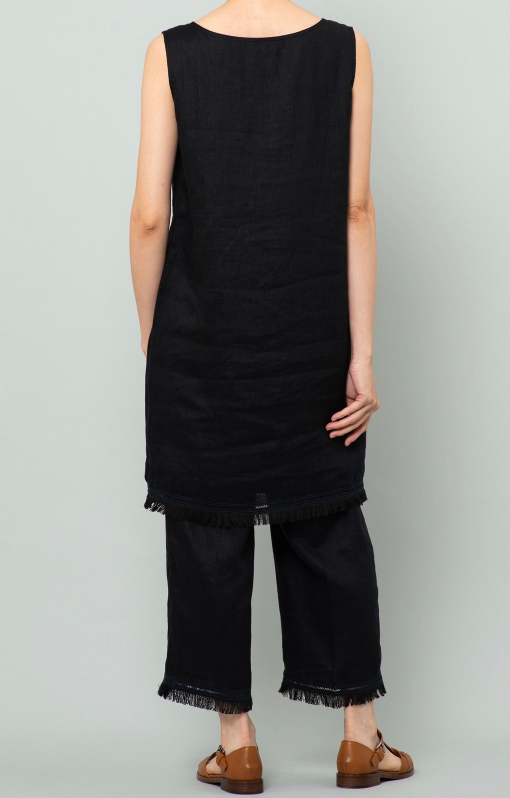 リネンVネックミニワンピース