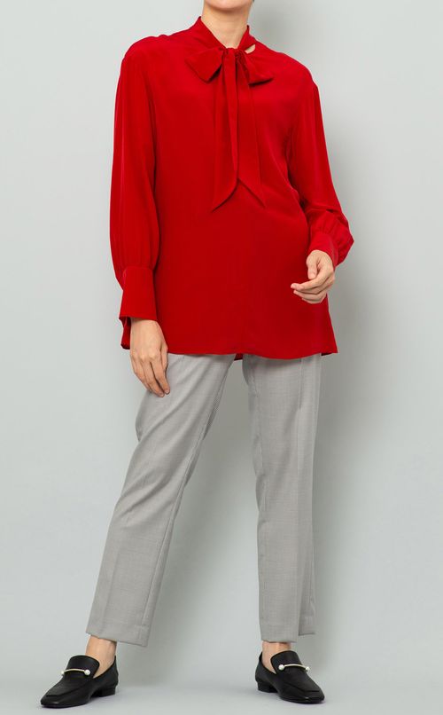 シルクデシンボウタイブラウス