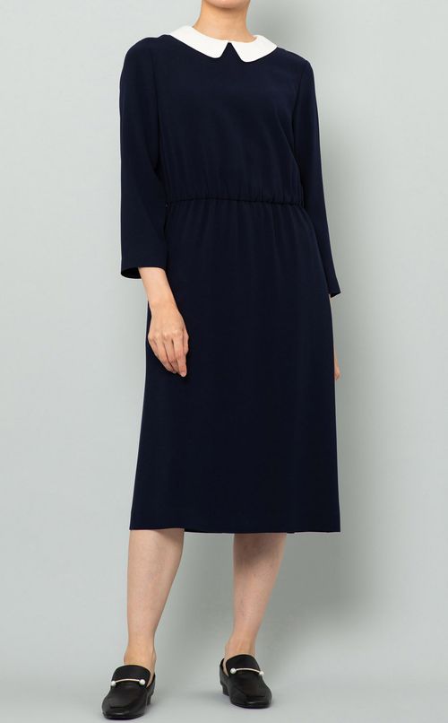 ジョーゼット襟付ワンピース