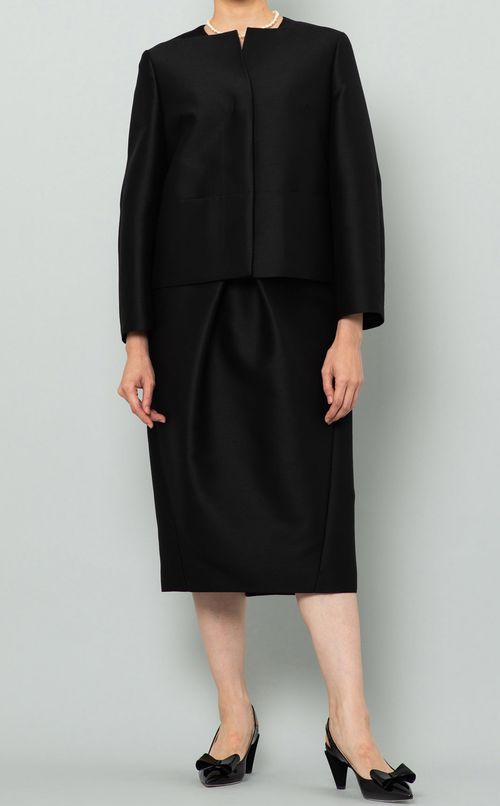 ウールシルクノーカラージャケット