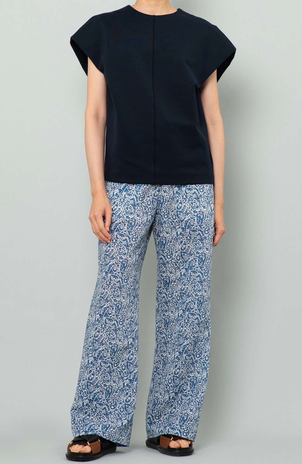 ペイズリープリントイージーパンツ