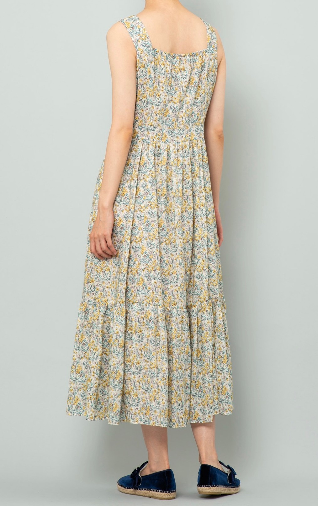 リバティー柄ティアードワンピース