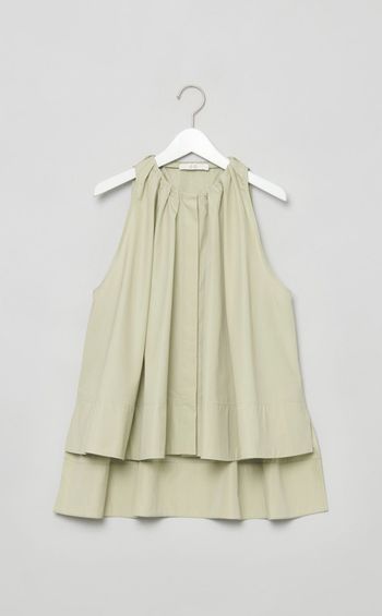 コットンギャザーチュニックブラウス