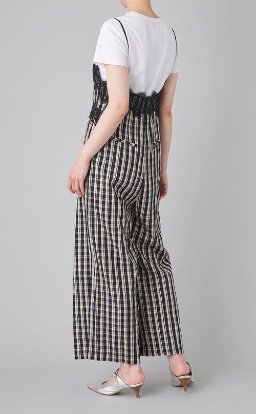 チェックレースオールインワン