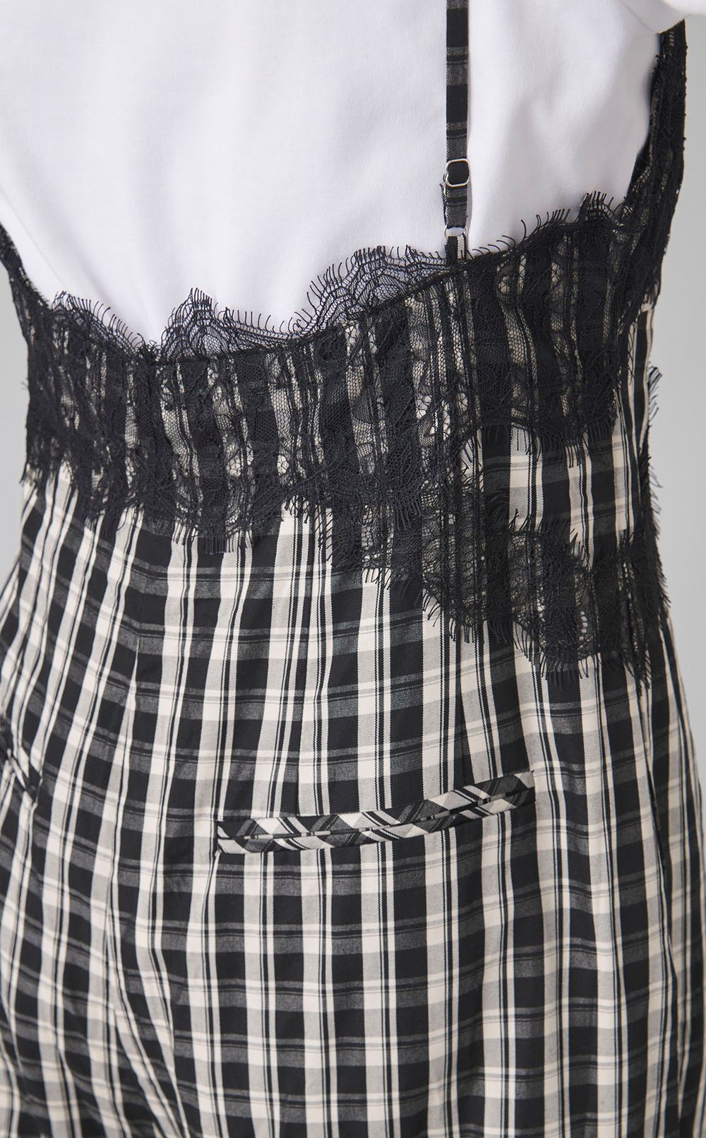 チェックレースオールインワン