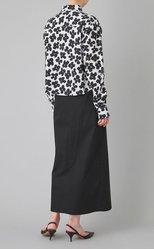 フラワープリントポプリンシャツ