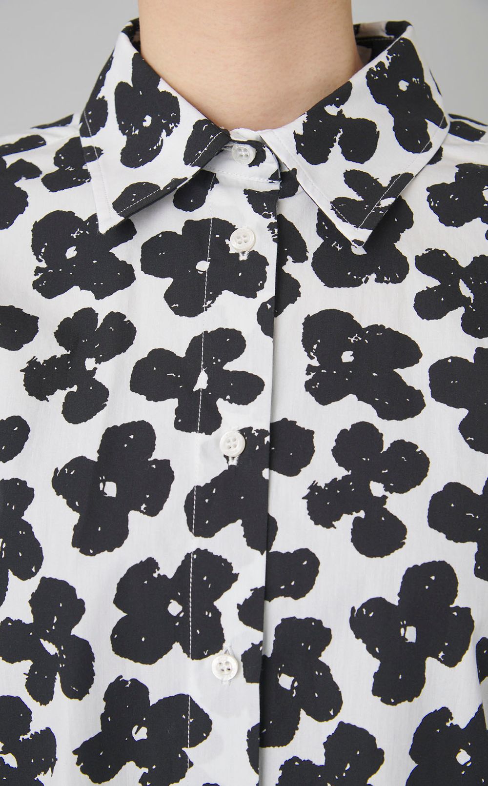 フラワープリントポプリンシャツ
