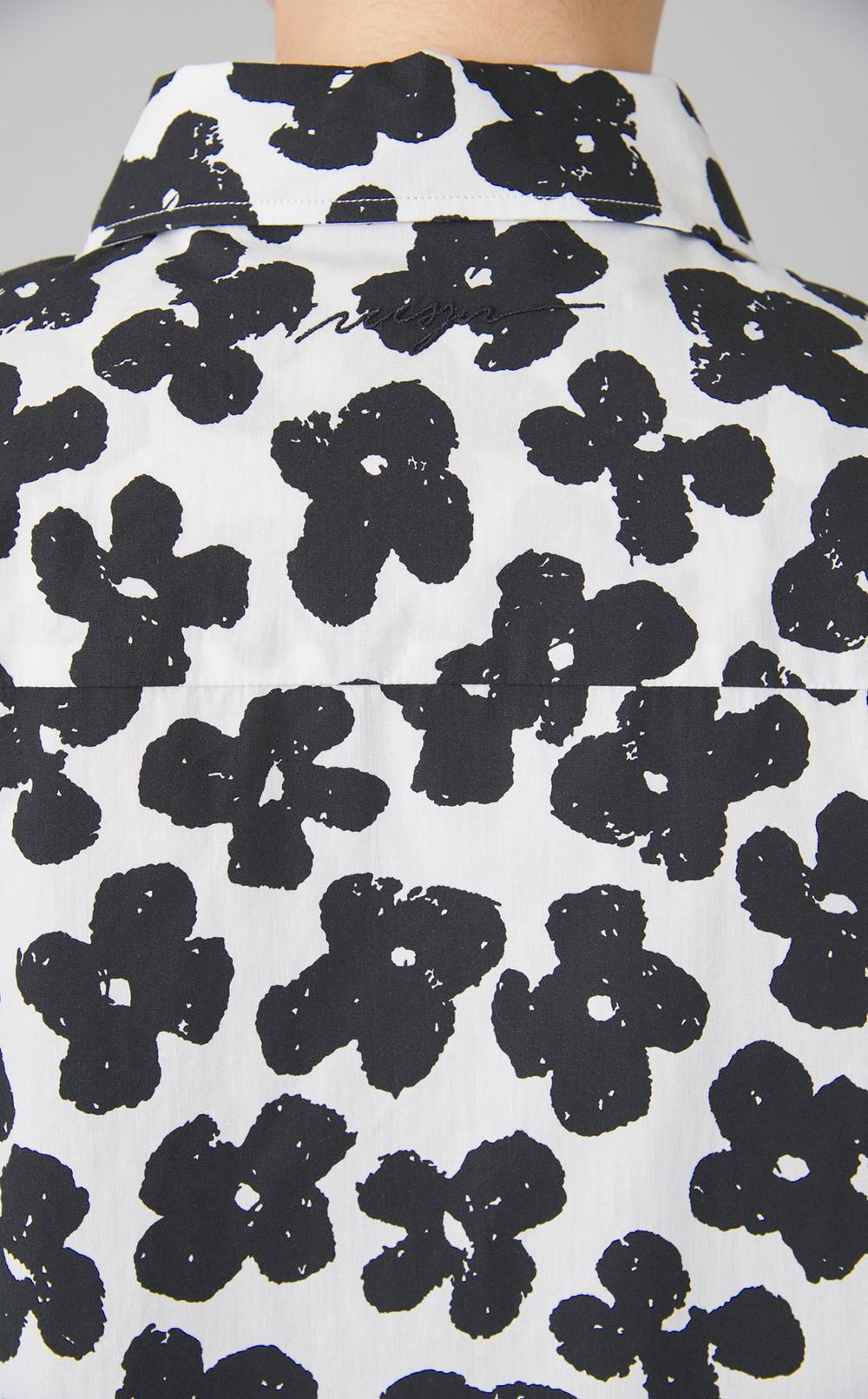 フラワープリントポプリンシャツ