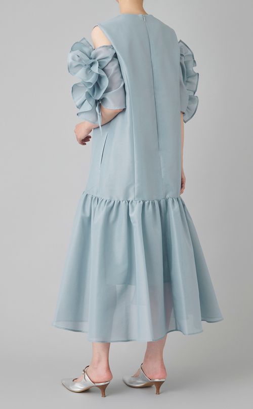 シアーフリルスリーブドレス