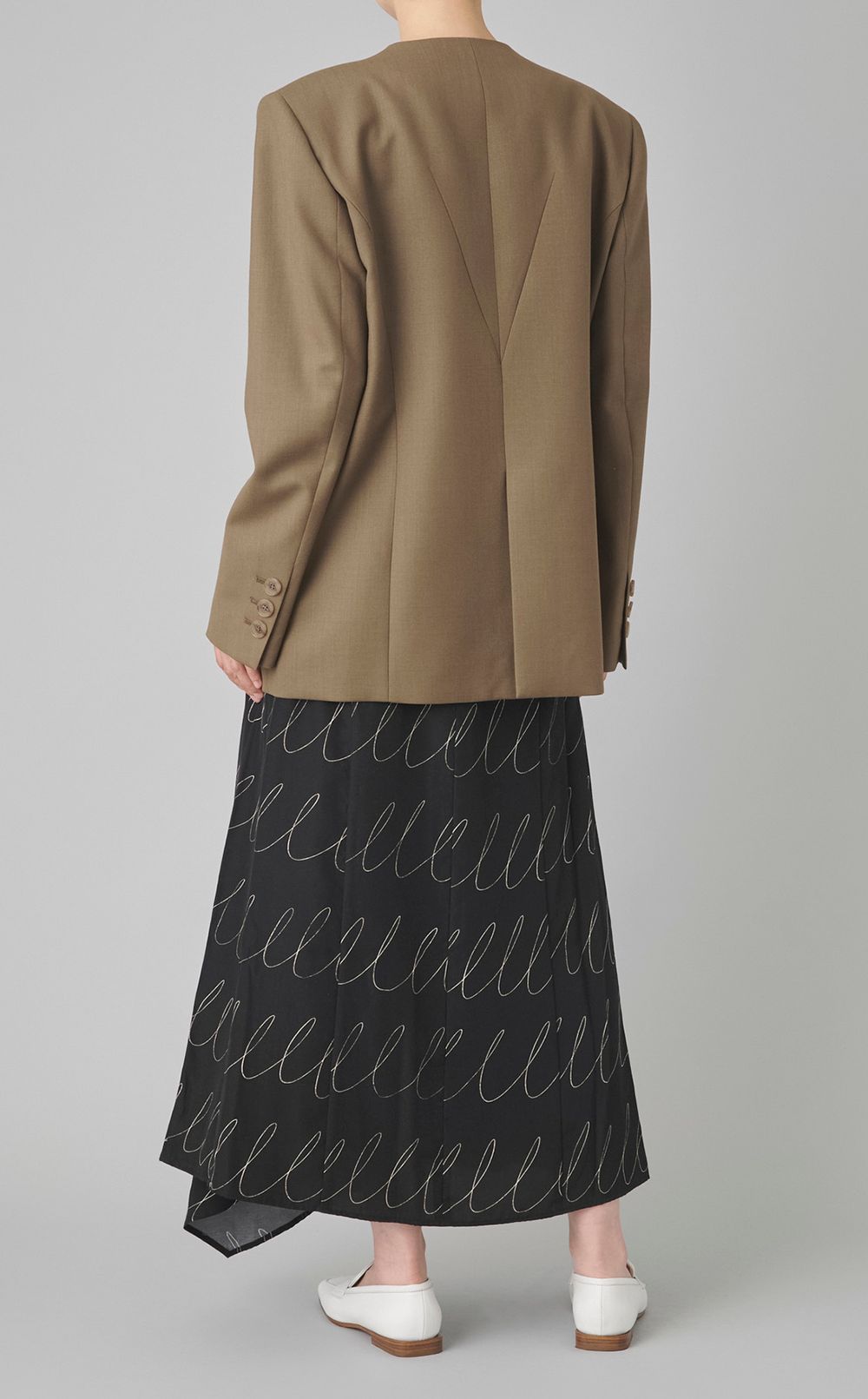 フロントドレープノーカラージャケット