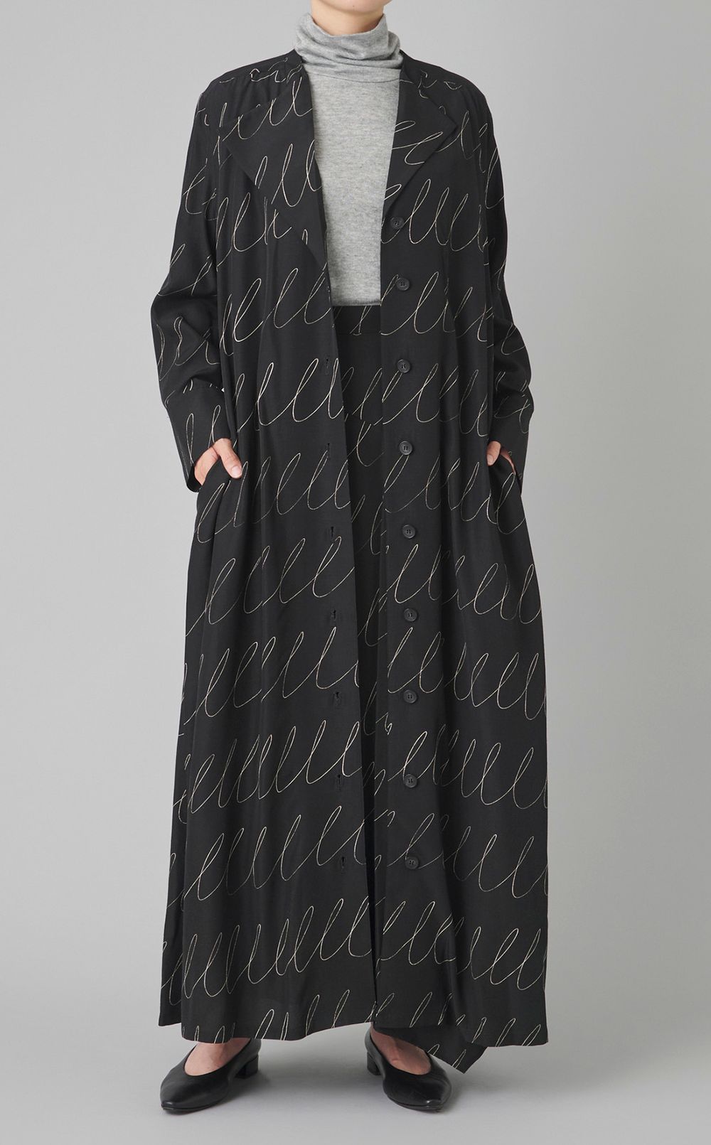 スケッチプリントフレアスカート