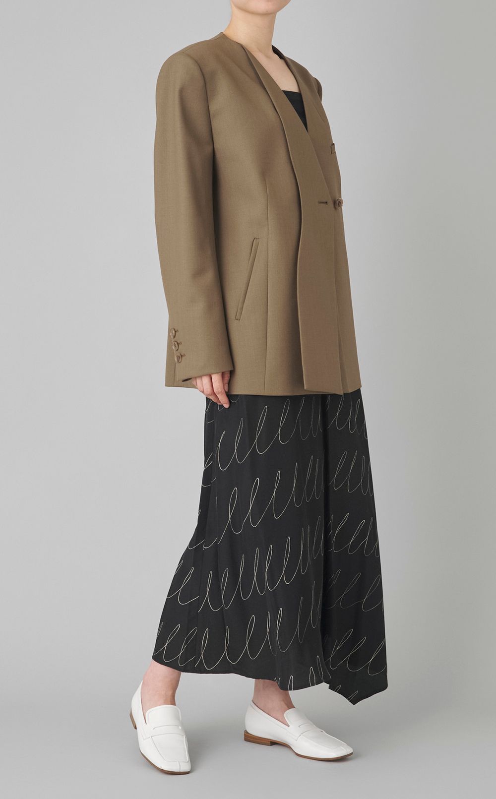 スケッチプリントフレアスカート