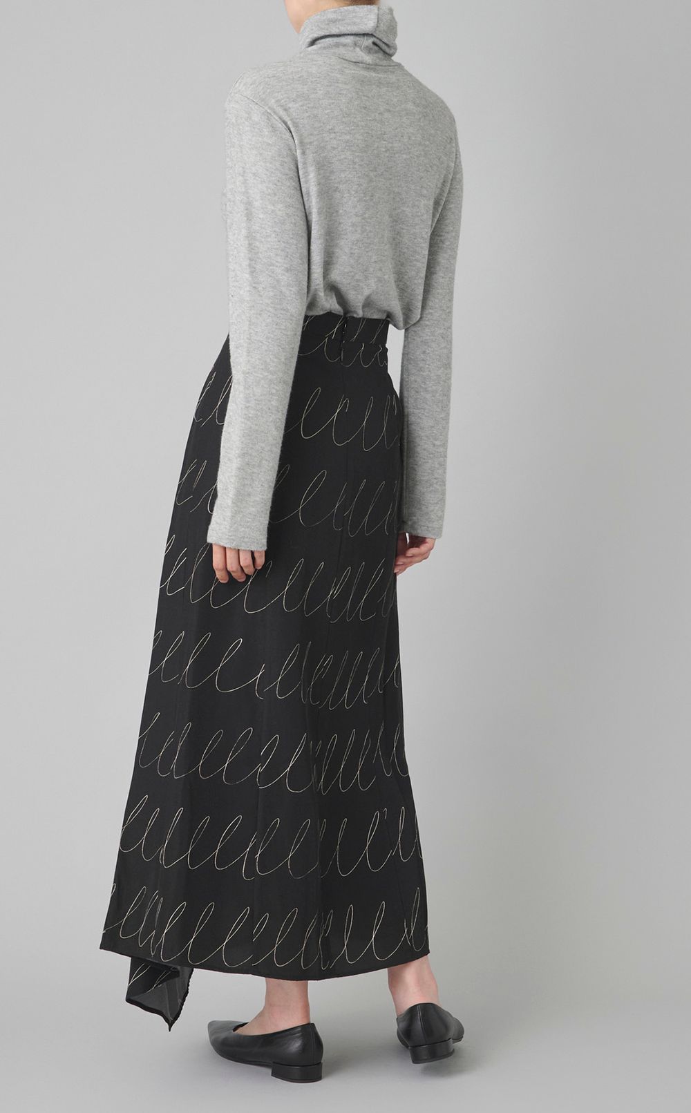 スケッチプリントフレアスカート