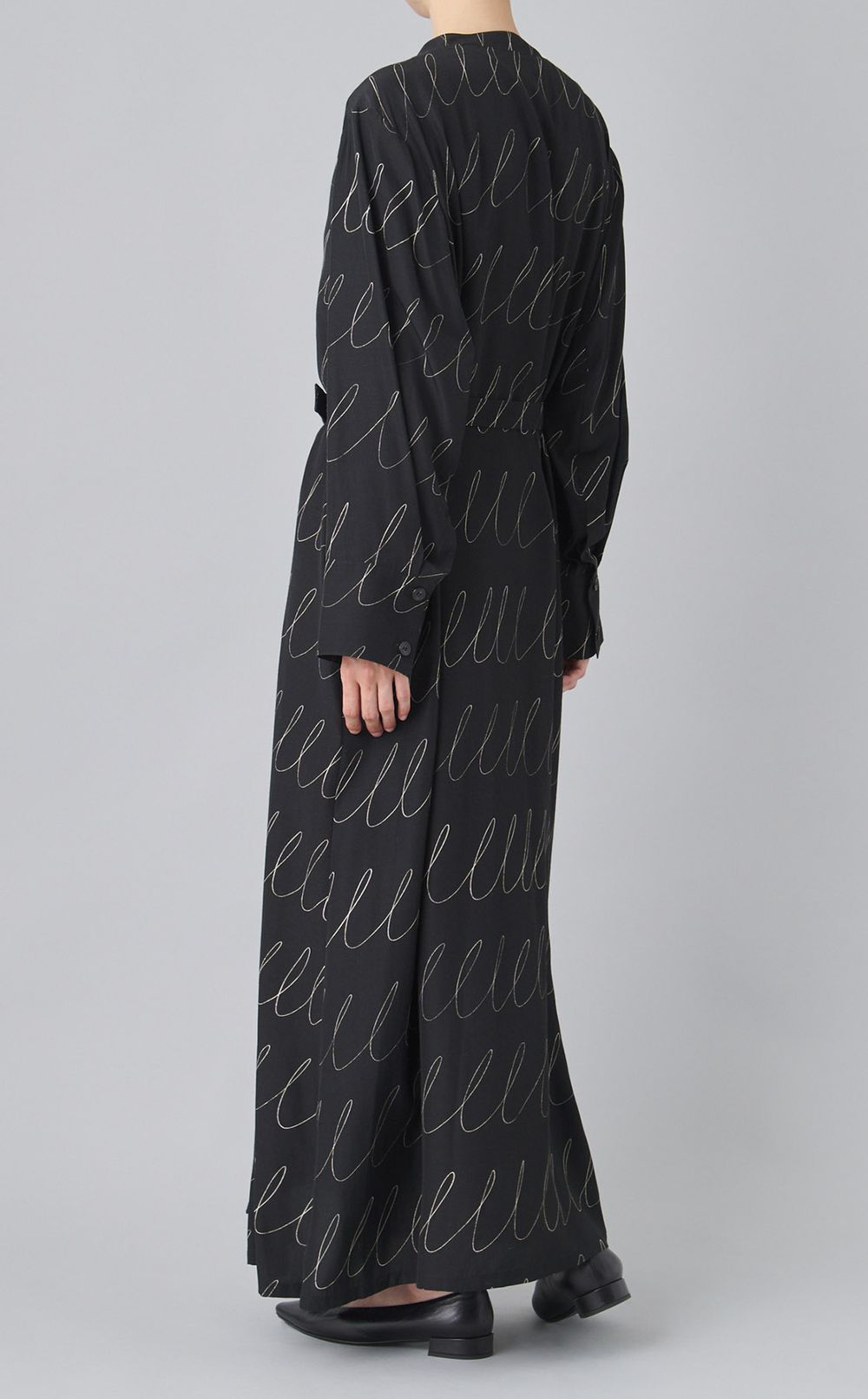 スケッチプリントベルテッドワンピース