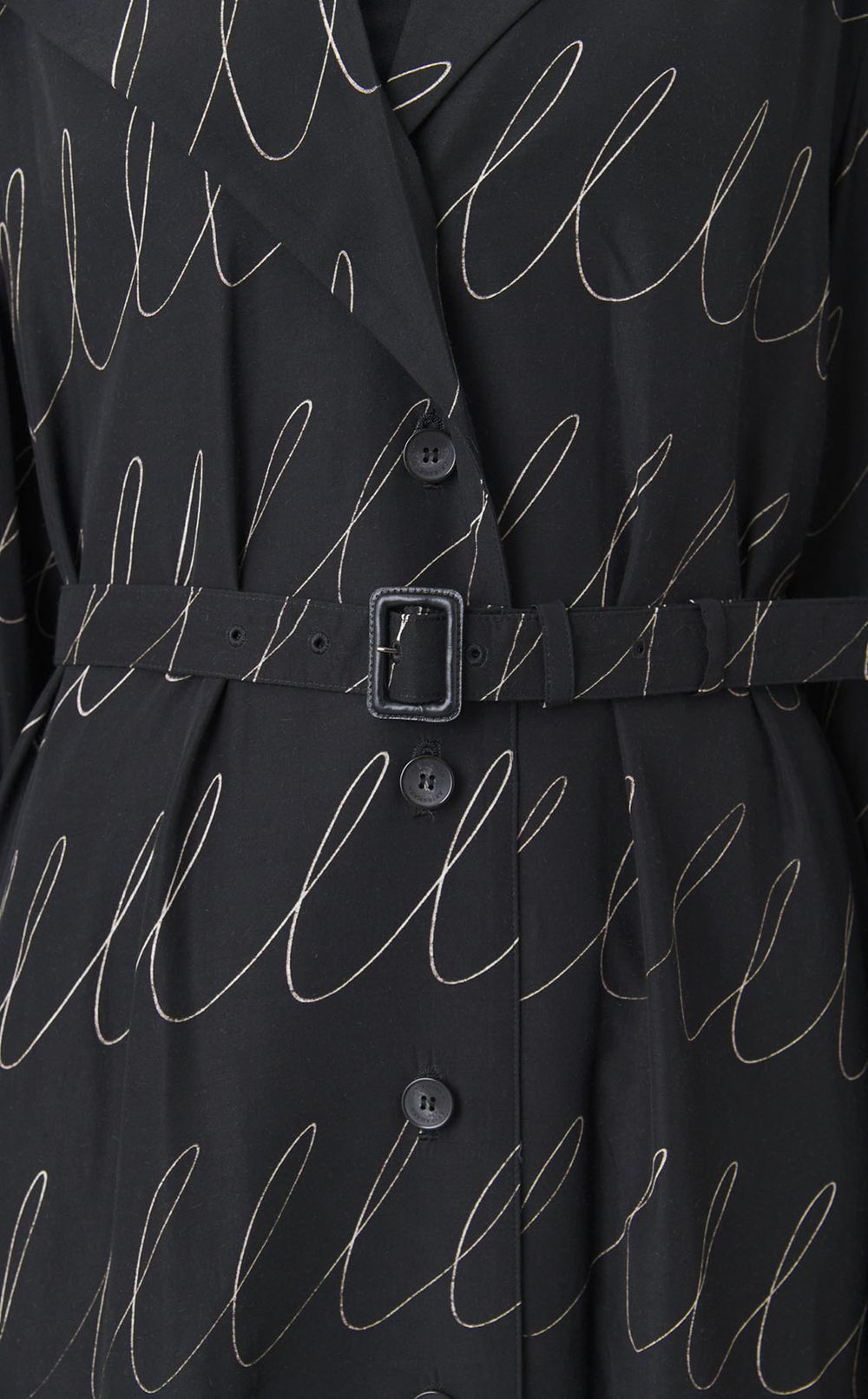 スケッチプリントベルテッドワンピース