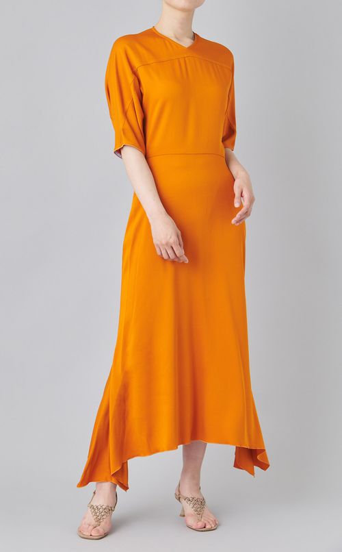 ドロップスリーブミディワンピース