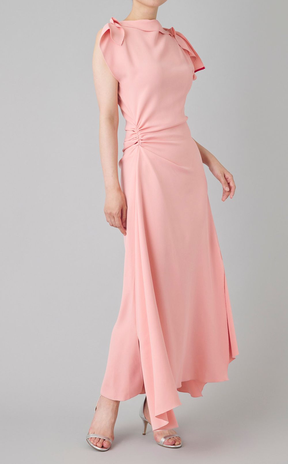 ドレープスリーブアシンメトリーワンピース