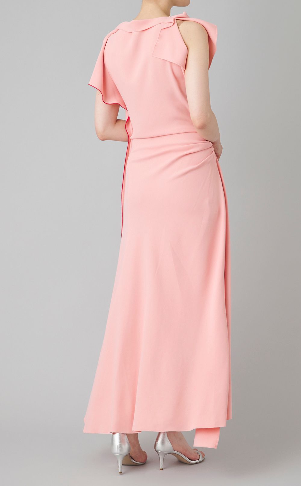 ドレープスリーブアシンメトリーワンピース